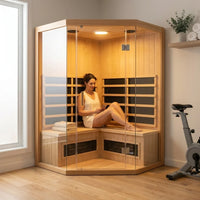Infrared Sauna Designed for Home Wellness, 2-Person Corner, Canadian Hemlock, 7 Heating Panels, App Control — product view 2