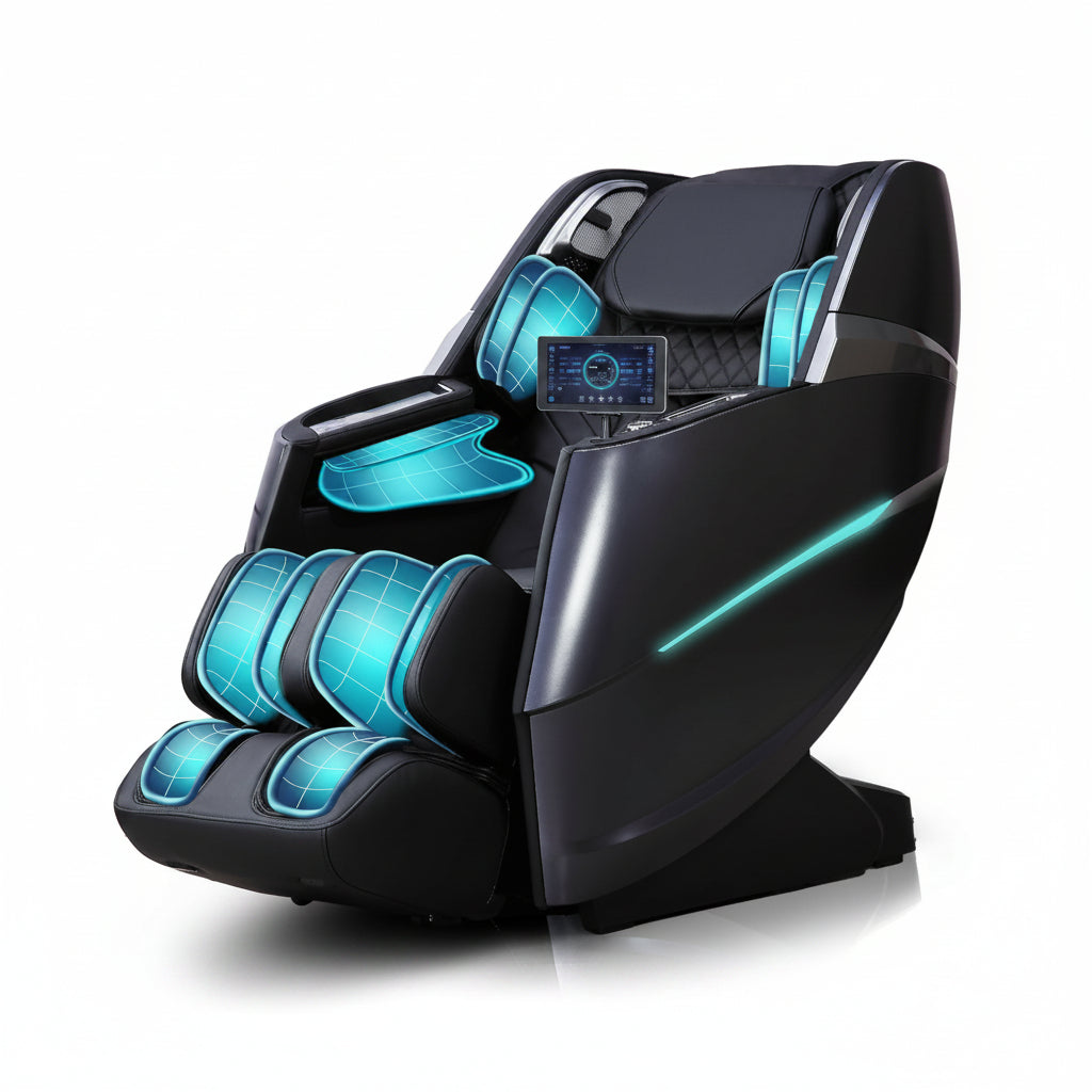 Massage Chair 4D Full Body Zero Gravity 55" Long Sl-Track,Black